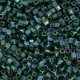 Miyuki square - cubes 1.8mm - Transparent emerald rainbow ab SB18-289